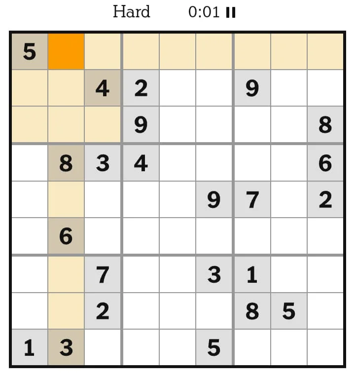 NYT Sudoku Hard July 27, 2026