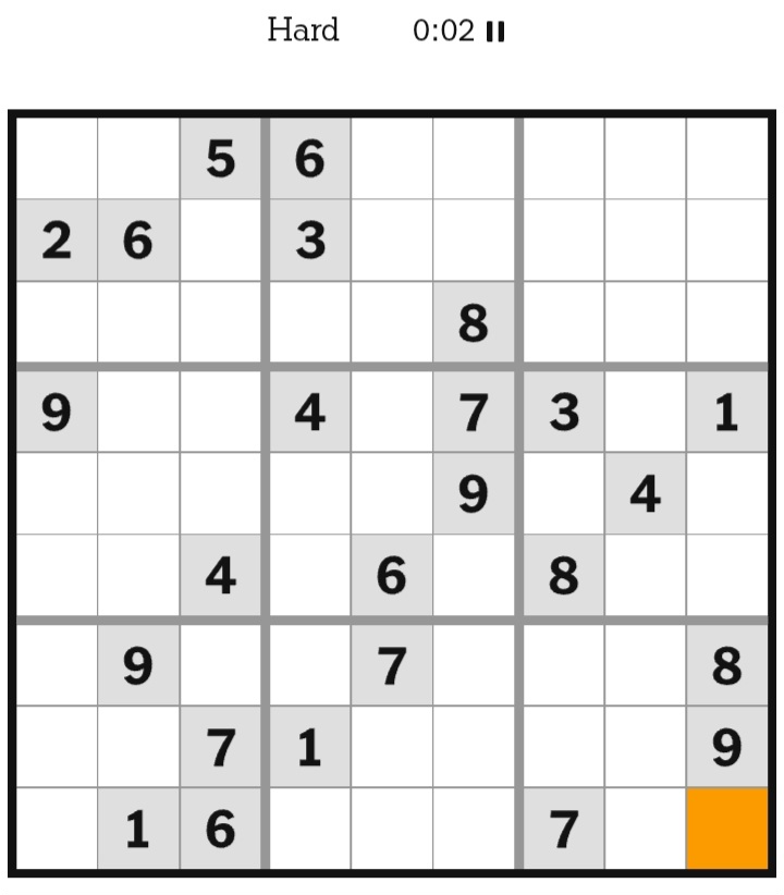 NYT Sudoku Hard July 28, 2026