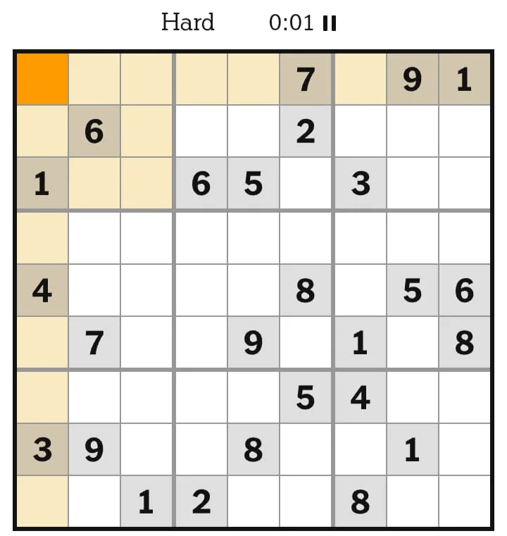 NYT Sudoku Hard July 29, 2026