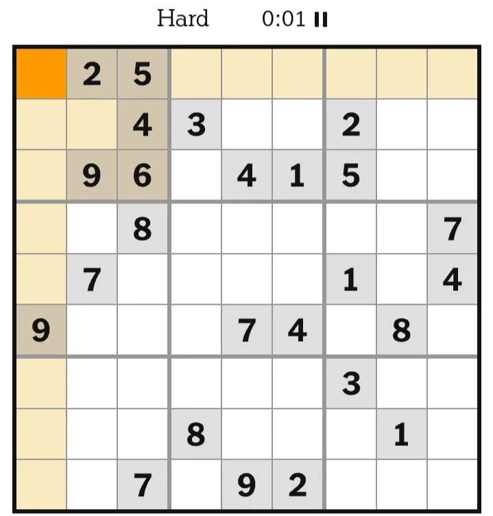 NYT Sudoku Hard July 31, 2026