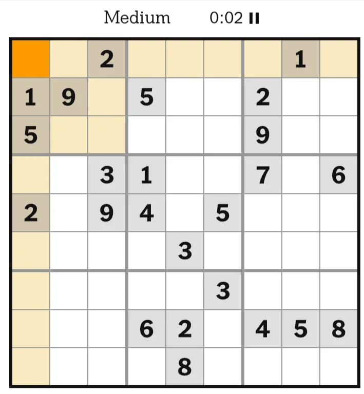 NYT Sudoku Medium August 01, 2026