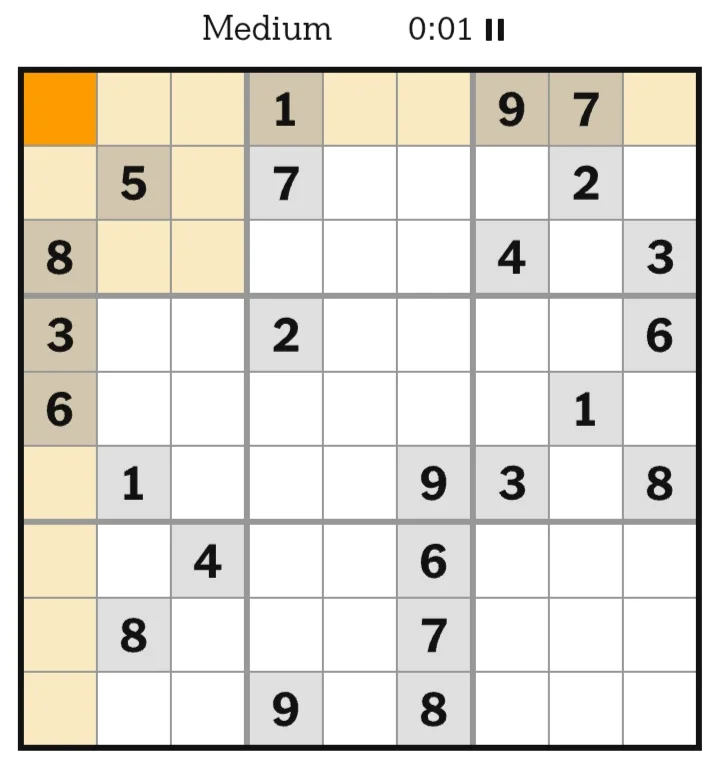 NYT Sudoku Medium July 02, 2026