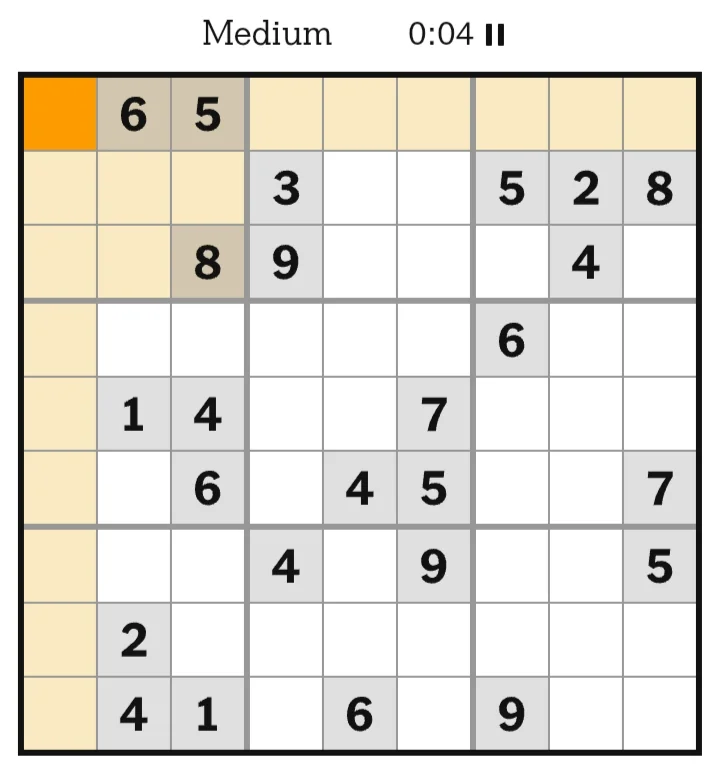 NYT Sudoku Medium July 04, 2026