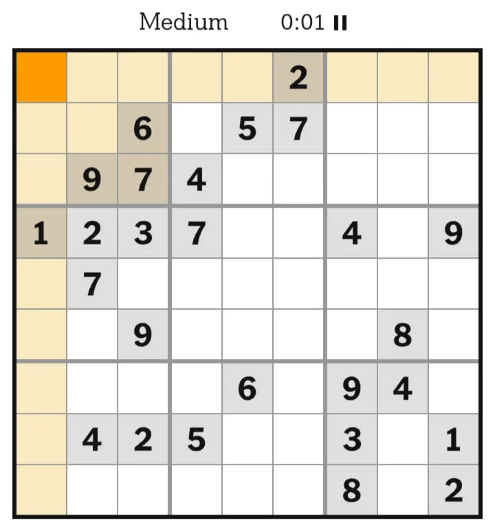 NYT Sudoku Medium July 10, 2026