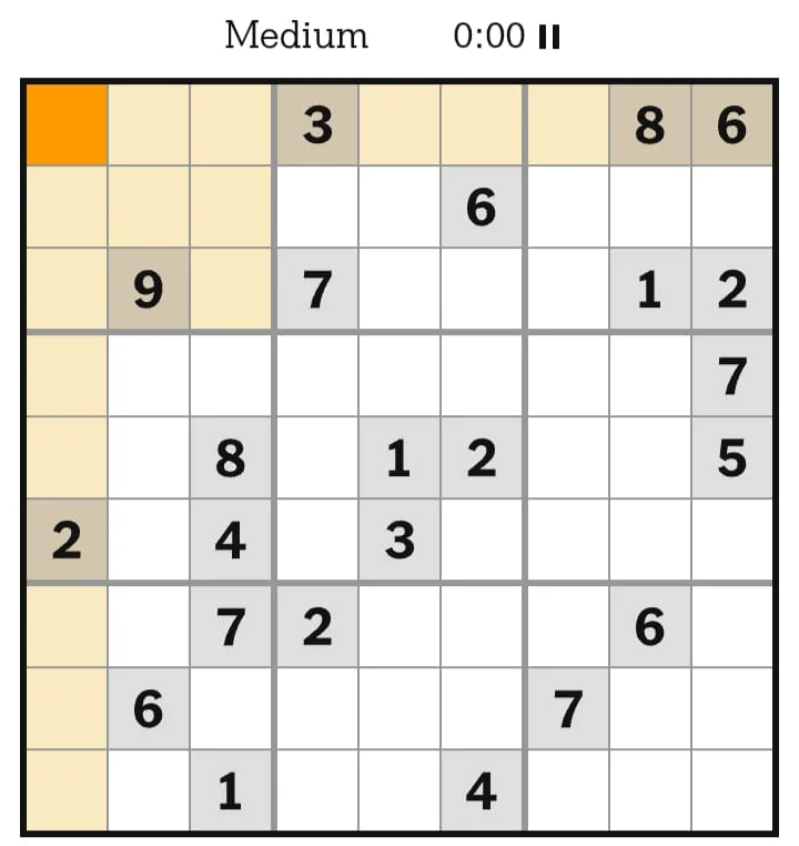 NYT Sudoku Medium July 11, 2026