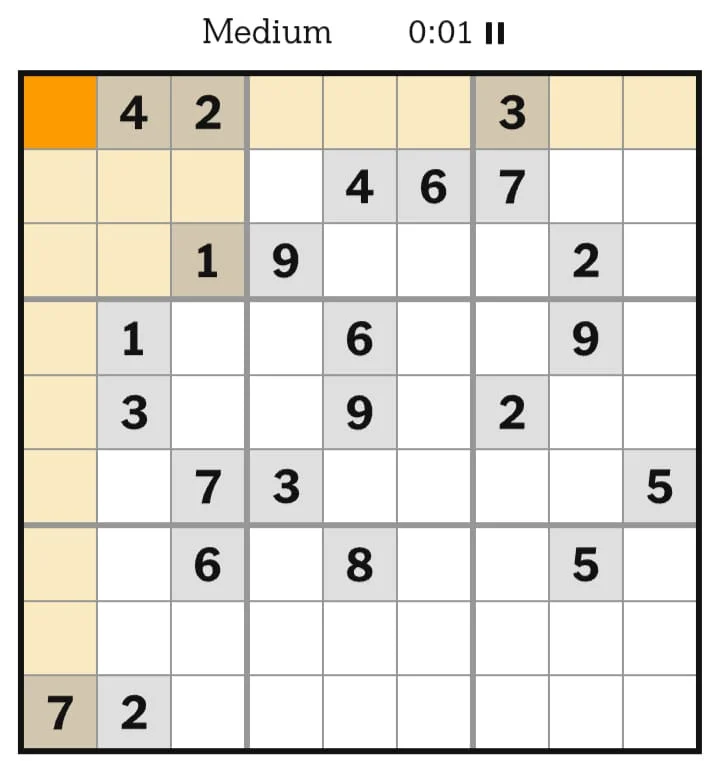 NYT Sudoku Medium July 17, 2026