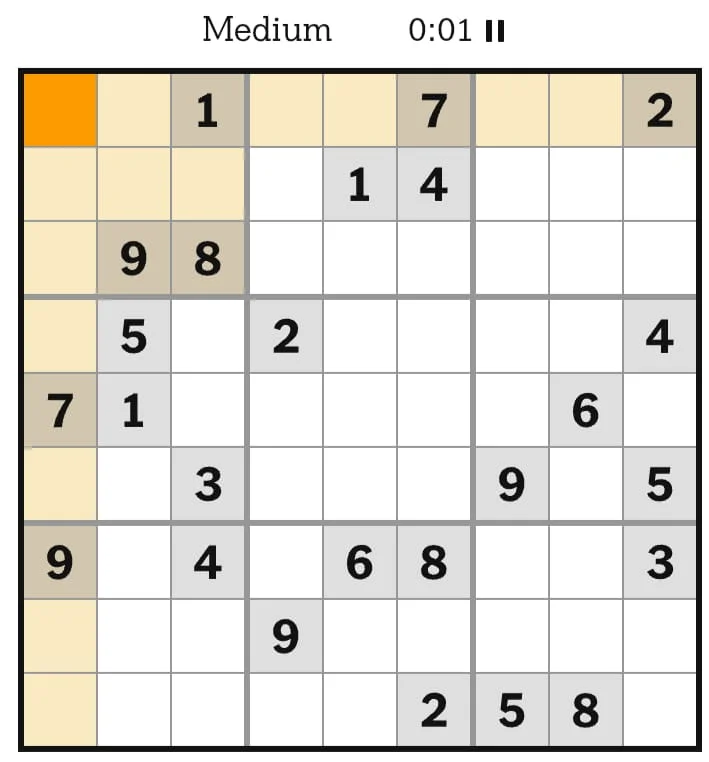 NYT Sudoku Medium July 19, 2026
