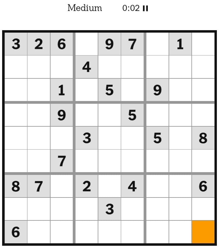 NYT Sudoku Medium July 21, 2026