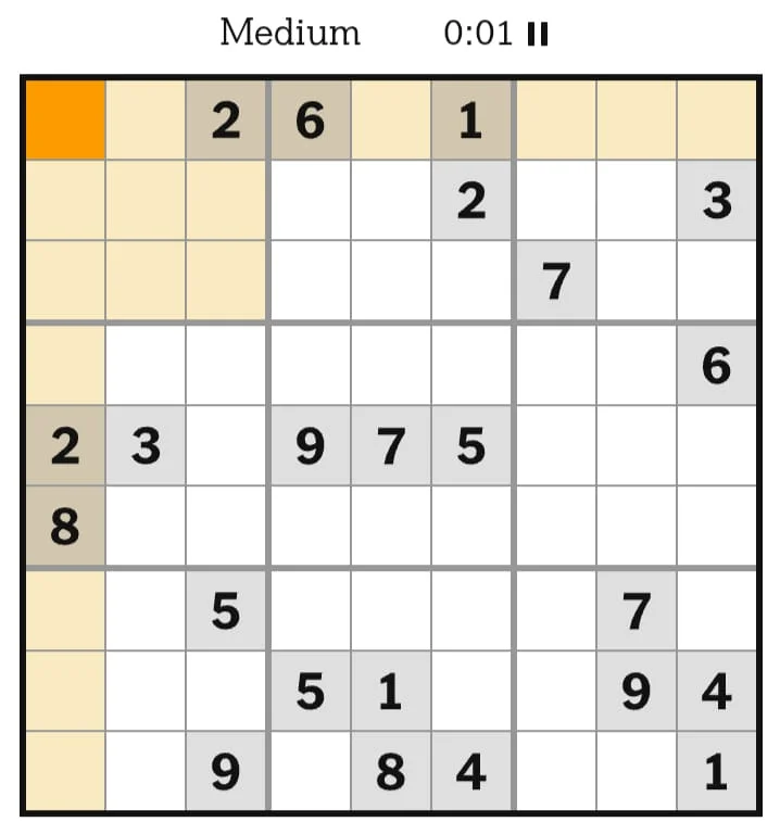 NYT Sudoku Medium July 23, 2026