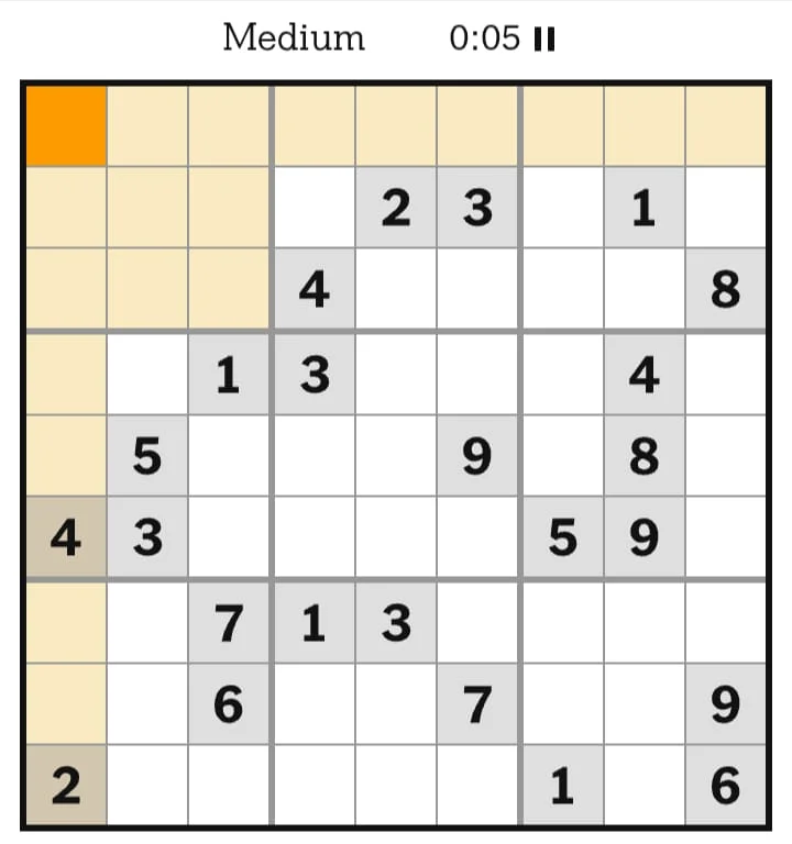 NYT Sudoku Medium July 24, 2026