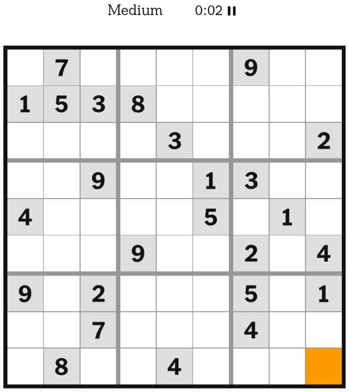 NYT Sudoku Medium July 28, 2026