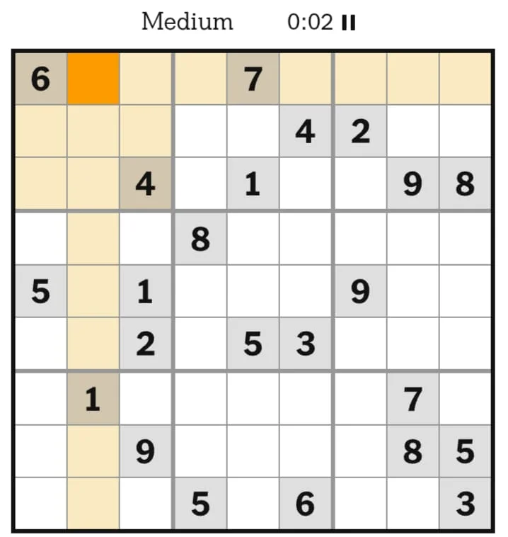 NYT Sudoku Medium July 30, 2026