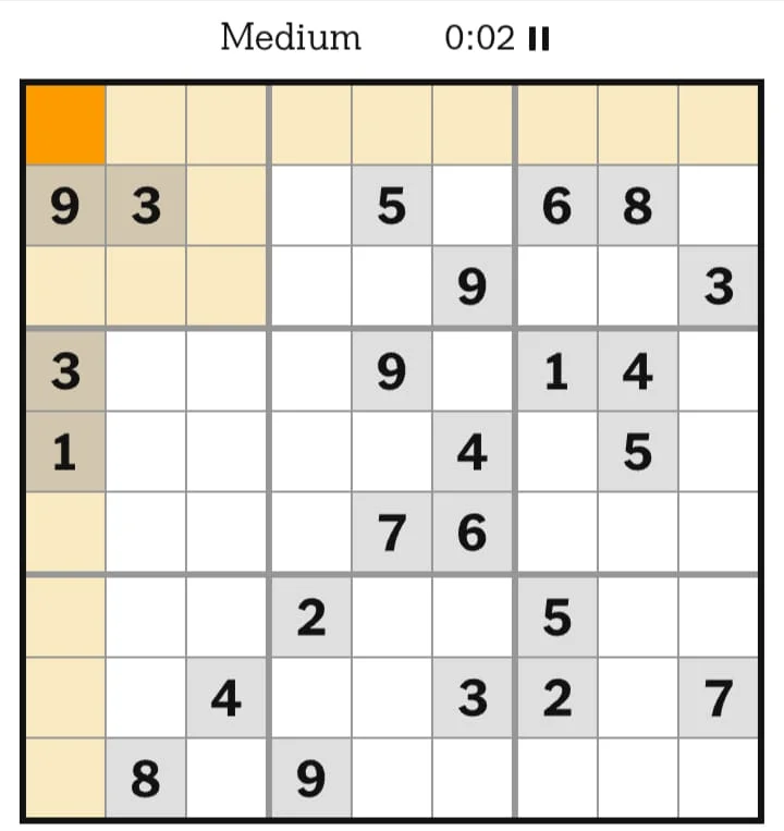 NYT Sudoku Medium July 31, 2026