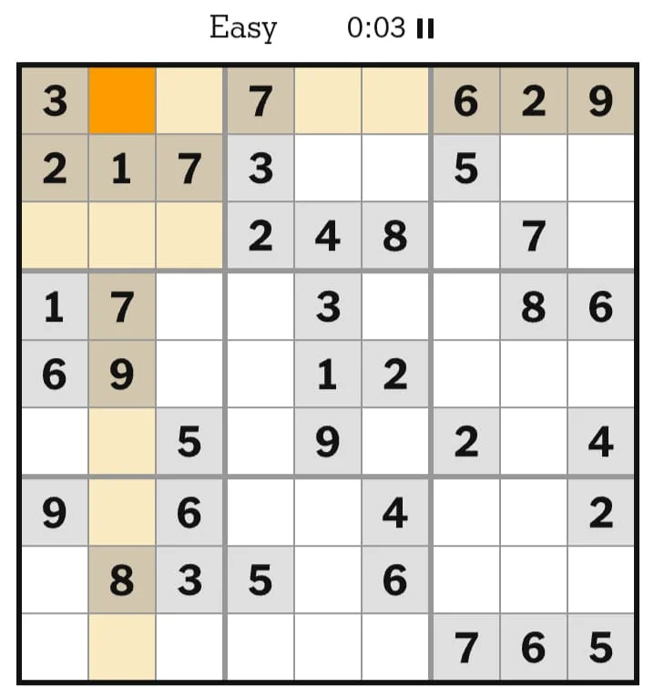 NYT Sudoku Easy  August 04, 2026