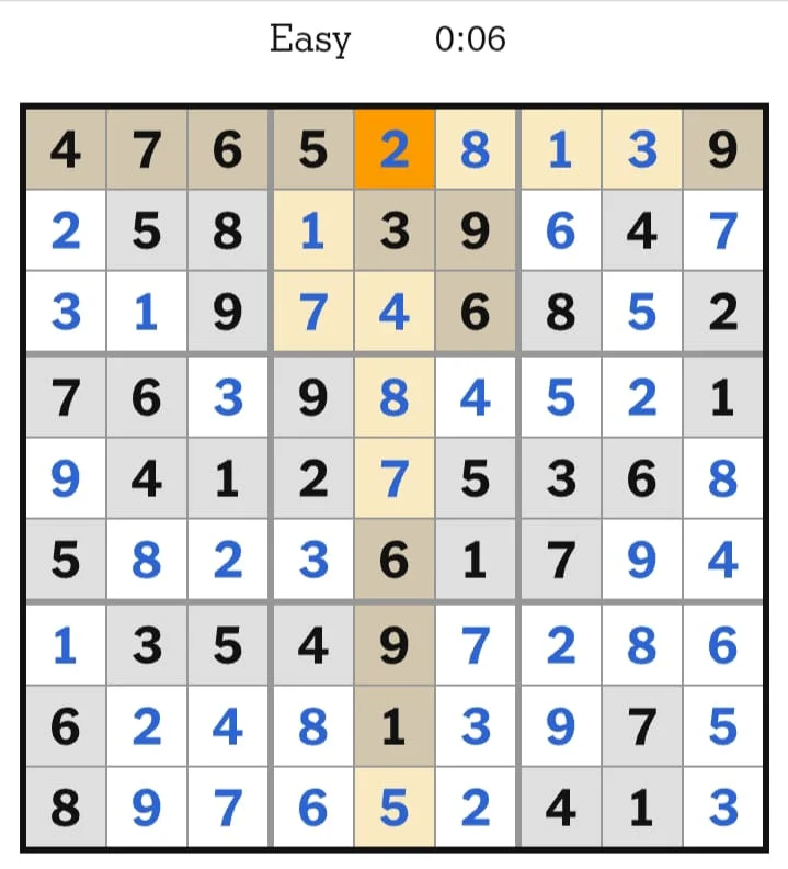 NYT Sudoku Easy Answers August 20, 2026