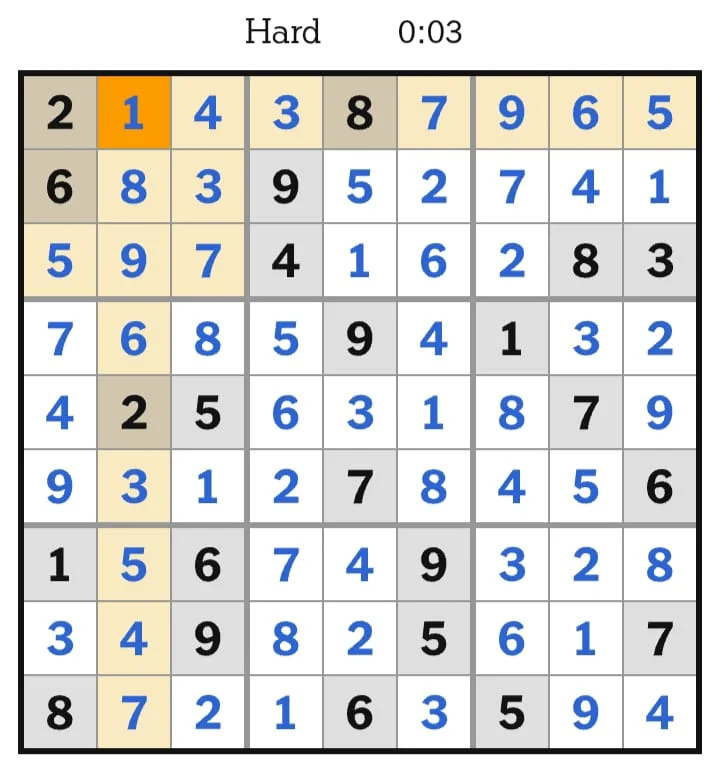 NYT Sudoku Hard Answers August 04, 2026