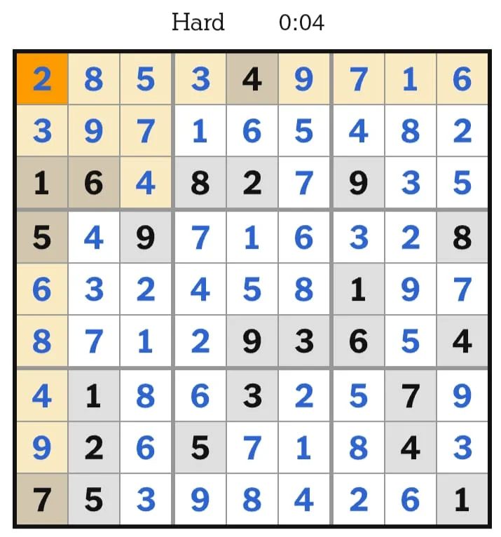 NYT Sudoku Hard Answers August 07, 2026