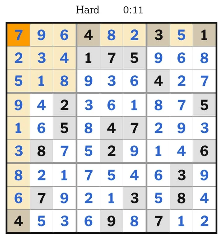 NYT Sudoku Hard Answers August 17, 2026