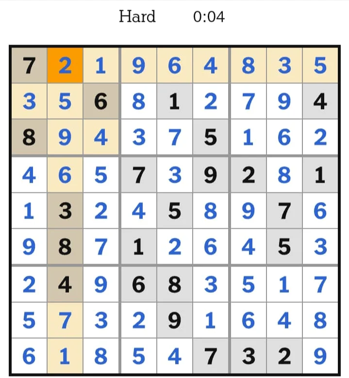 NYT Sudoku Hard Answers August 23, 2026