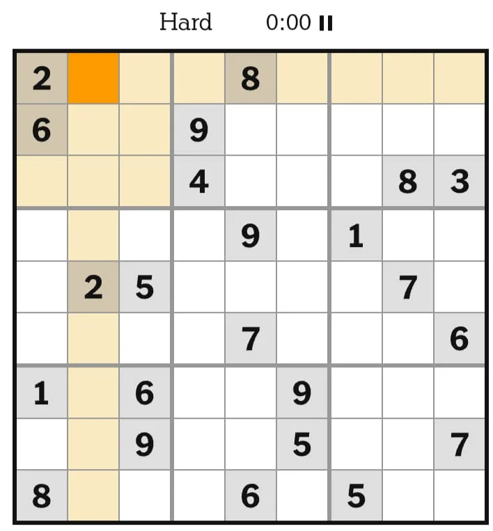 NYT Sudoku Hard August 04, 2026