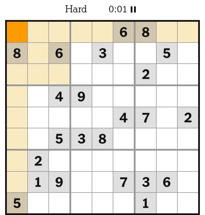 NYT Sudoku Hard August 12, 2026
