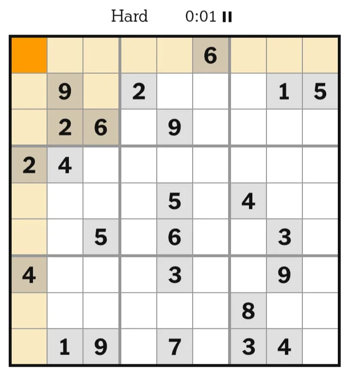 NYT Sudoku Hard August 14, 2026