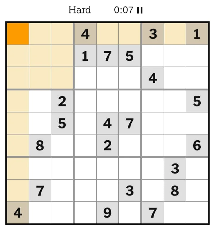 NYT Sudoku Hard August 17, 2026