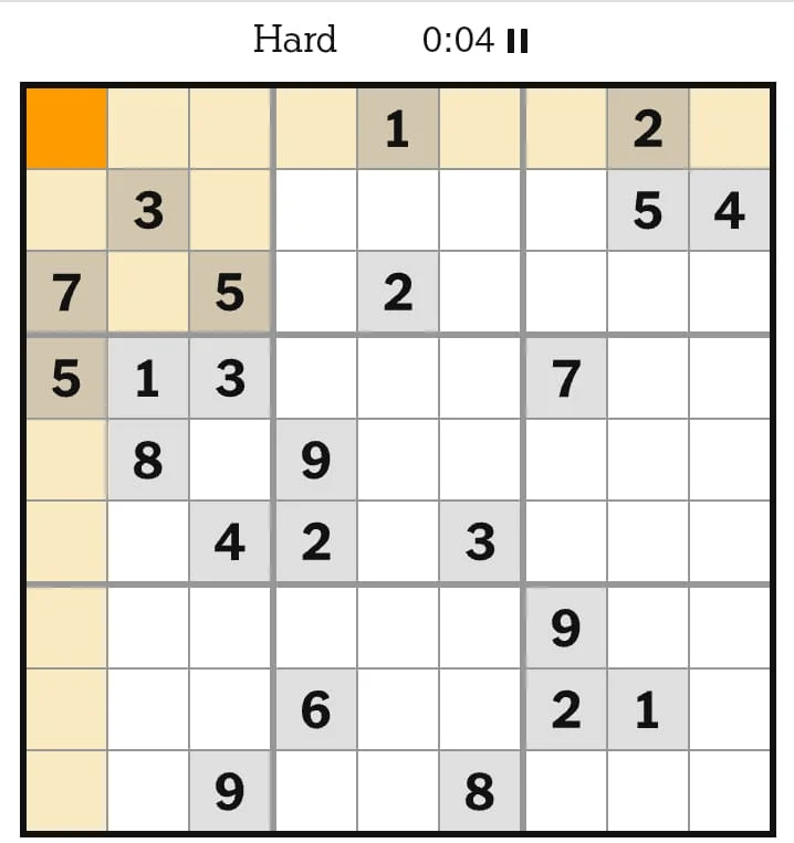 NYT Sudoku Hard August 18, 2026