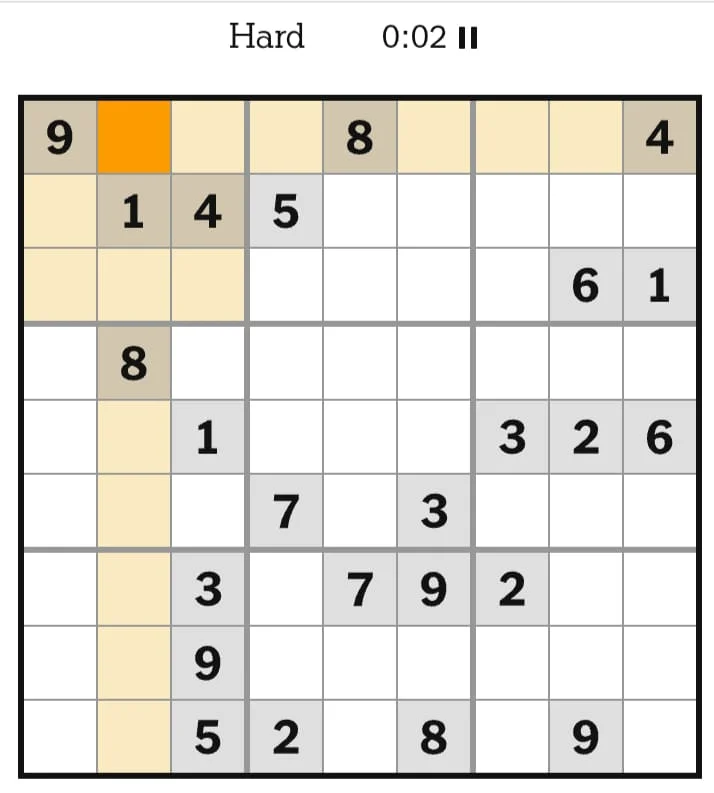 NYT Sudoku Hard August 22, 2026