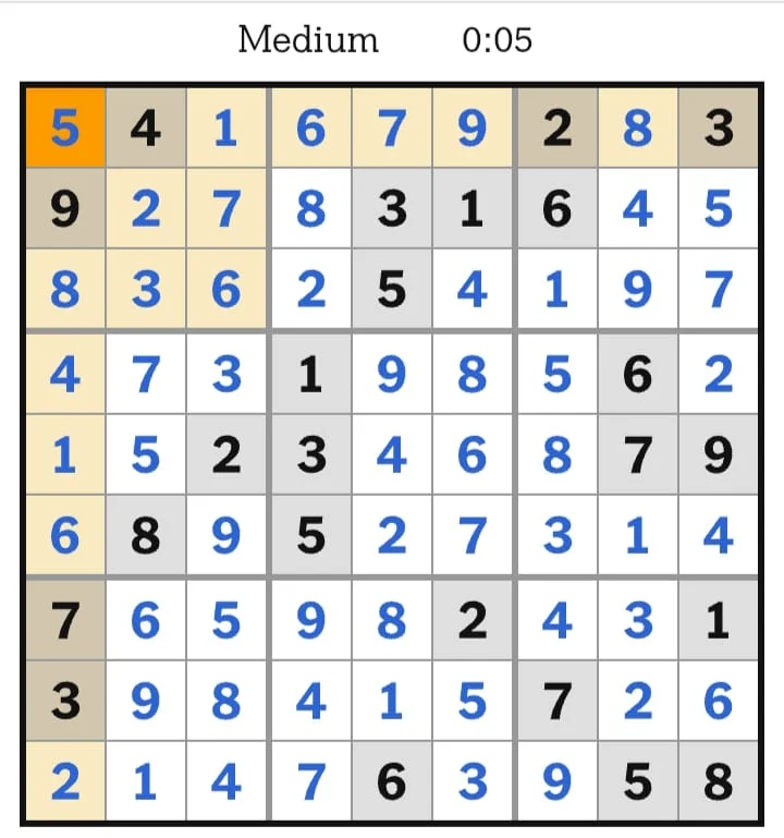 NYT Sudoku Medium Answers August 02, 2026