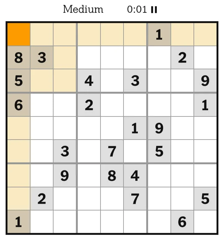 NYT Sudoku Medium August 04, 2026