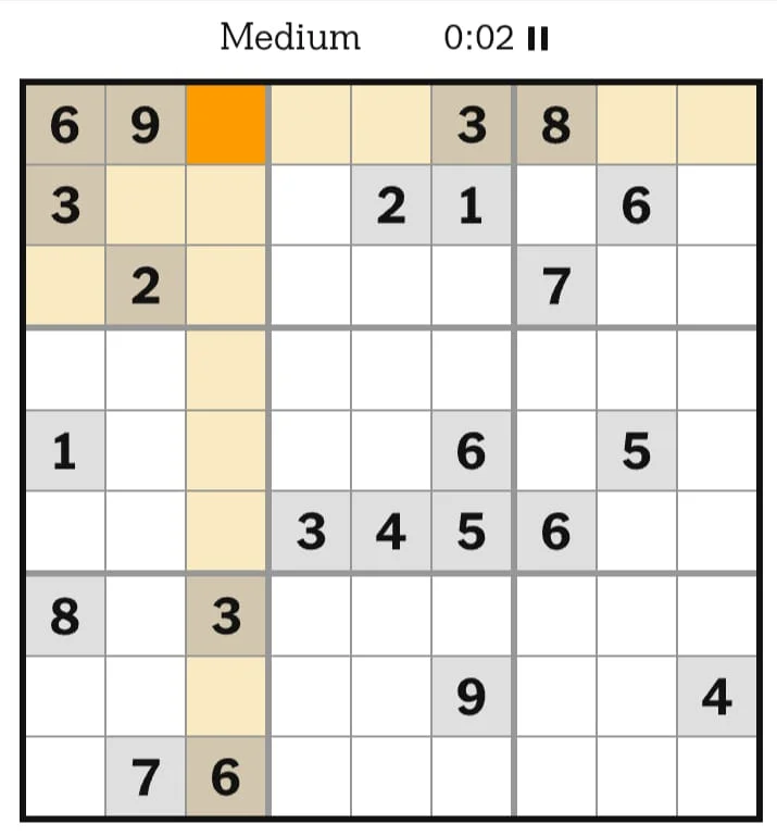 NYT Sudoku Medium August 13, 2026