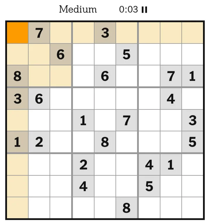 NYT Sudoku Medium August 14, 2026